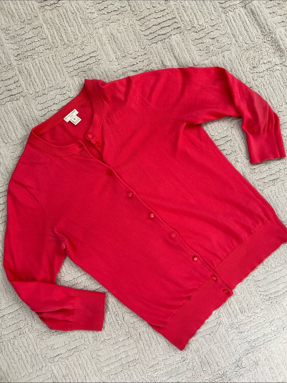 J. Crew Clare Cardigan 3/4 sleeve, vibrant Pink, Women's Medium